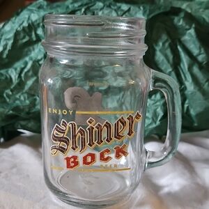 Shiner Bock Mason Jar with Handle